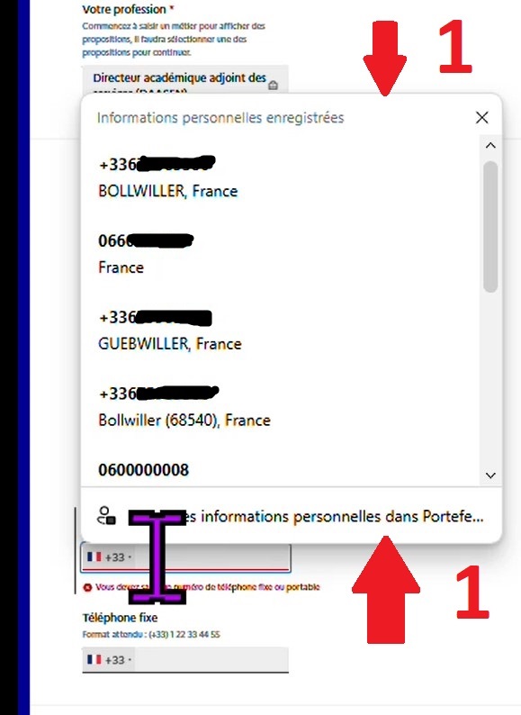 informations personnelles NON
