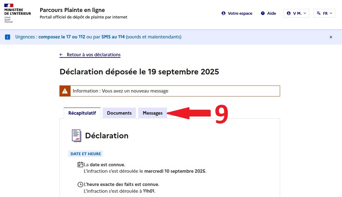 9 Vous avez un nouveau message