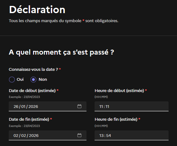 A quel moment ça s'est passé  2