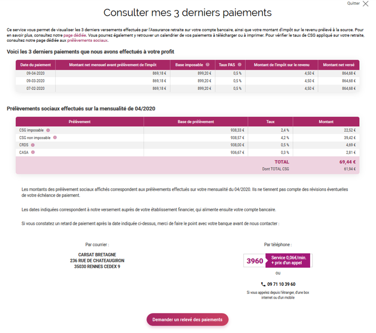 Attestation retraite régime général