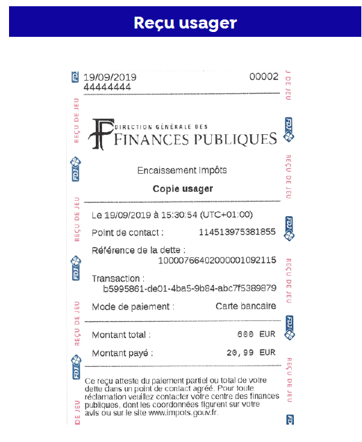 modèle de reçu