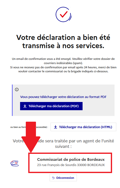 localisation des coordonnées du service traitement