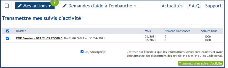 masque de suivi d'activité