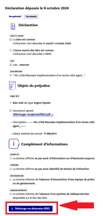 télécharger ma déclaration (pdf). Ou cliquer ?