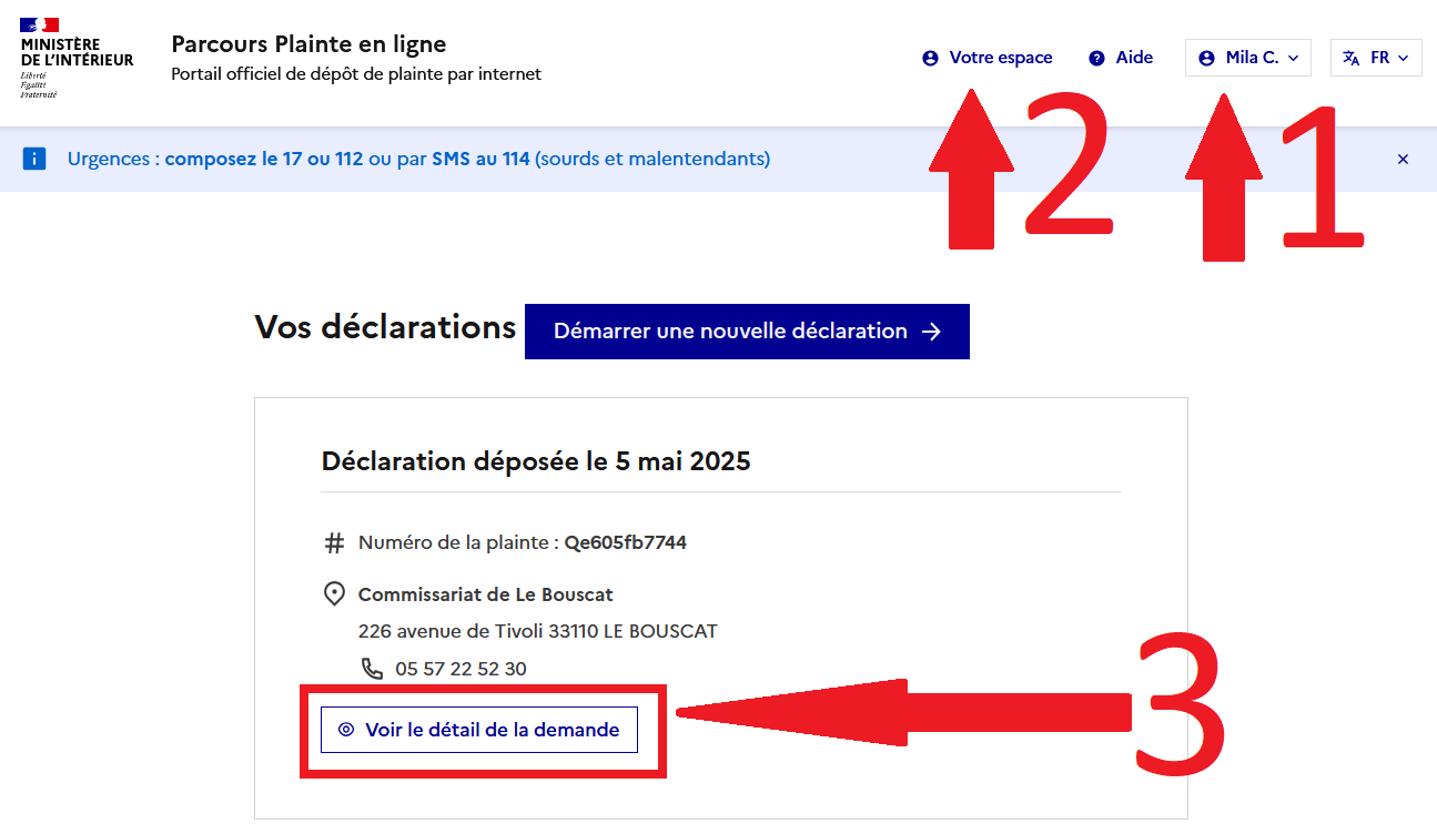 comment voir le détail de la demande. Ou cliquer?