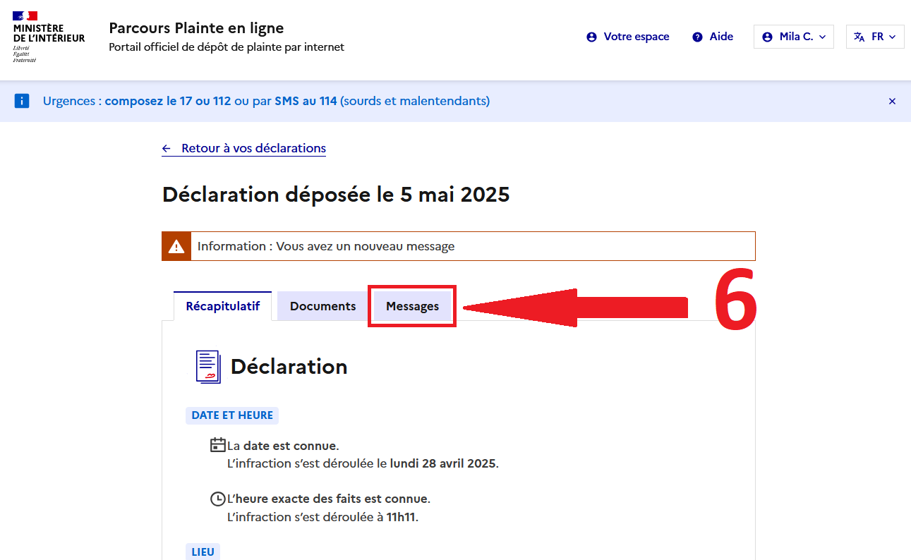 vous avez un message