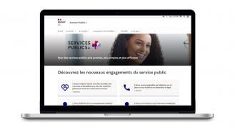 Capture écran de la page d'accueil de la plateforme Services Publics +